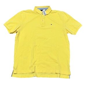 Tommy Hilfiger butter yellow polo shirt men’s preppy nautical Normcore retro y2k